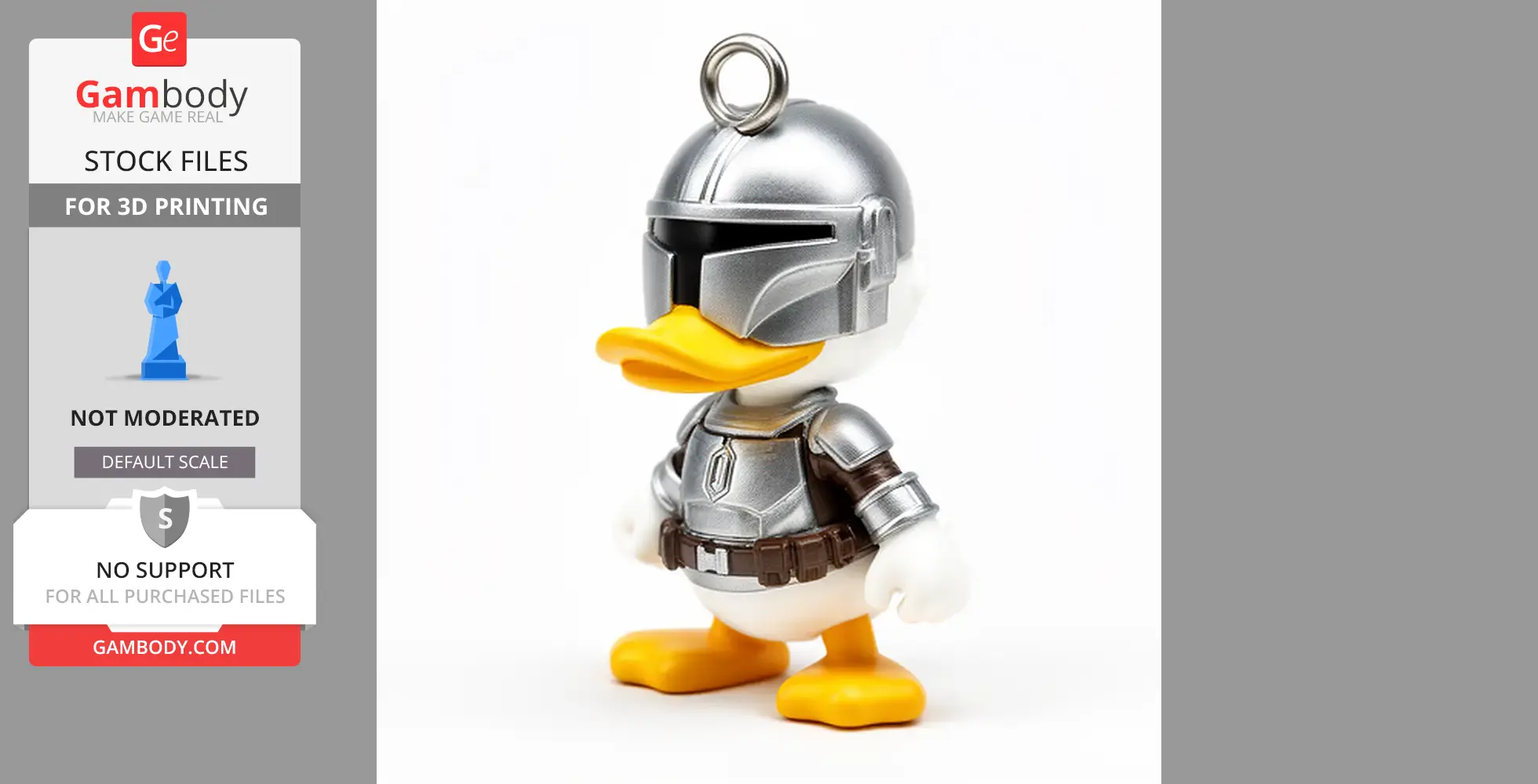 Donald Duck Mandalorian Ring Figure - Mashup Figure STL