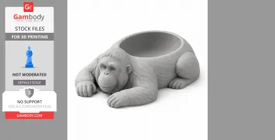 Orangutan Bowl - Animal Wall Hook STL