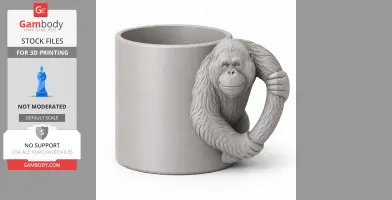 Orangutan Mug - Animal Wall Hook STL