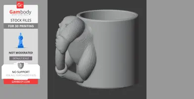Orangutan Mug - Animal Wall Hook STL