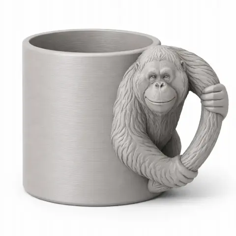 Orangutan Mug - Animal Wall Hook STL