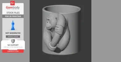 Orangutan Mug - Animal Wall Hook STL