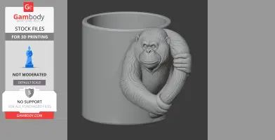 Orangutan Mug - Animal Wall Hook STL