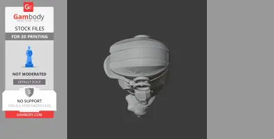 A 3D model mashup of a duck character wearing a futuristic armored helmet.