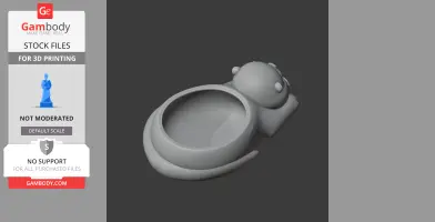 A 3D model of an otter-shaped bowl and wall hook designed for 3D printing.