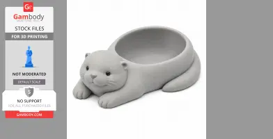 Cute otter-shaped bowl and hook for 3D printing, designed by Gambody.