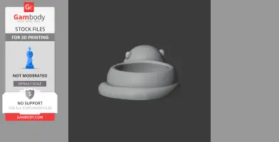 A 3D model of a bowl with an otter's head backing, designed as a wall hook.