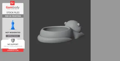 A 3D otter-shaped wall hook with a basin on its back, designed for 3D printing.