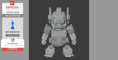 Donald Duck Optimus Prime Ring Figure - Mashup Figure STL