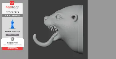Otter HEAD WALL HANGER COAT AND KEY - Animal Wall Hook STL