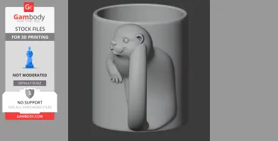 A 3D-printed mug design featuring an otter integrated as the handle.