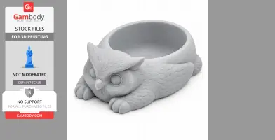 Owl Bowl - Animal Wall Hook STL