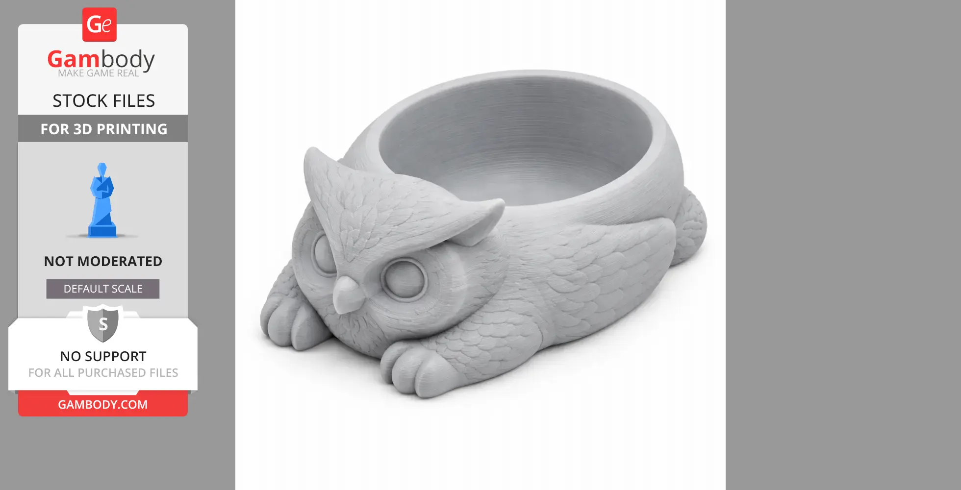 Owl Bowl - Animal Wall Hook STL