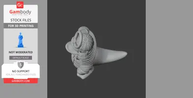 A detailed samurai helmet shaped as a ring, inspired by a cartoon duck character design.