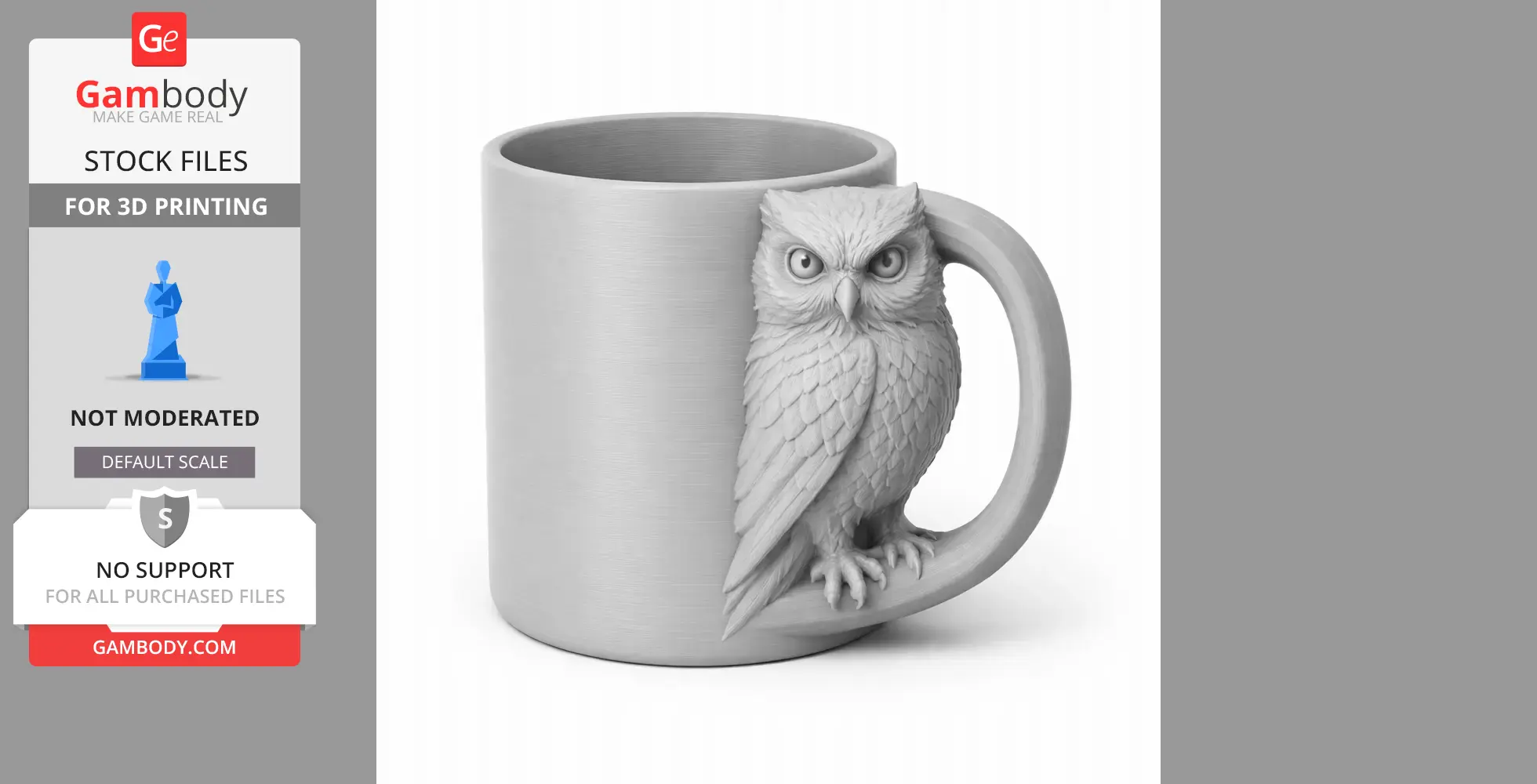 Owl Mug - Animal Wall Hook STL
