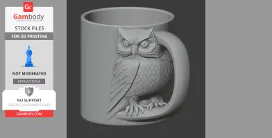 Owl Mug - Animal Wall Hook STL