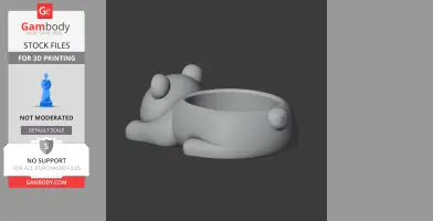3D model of a stylized panda-shaped bowl or wall hook, suitable for 3D printing.