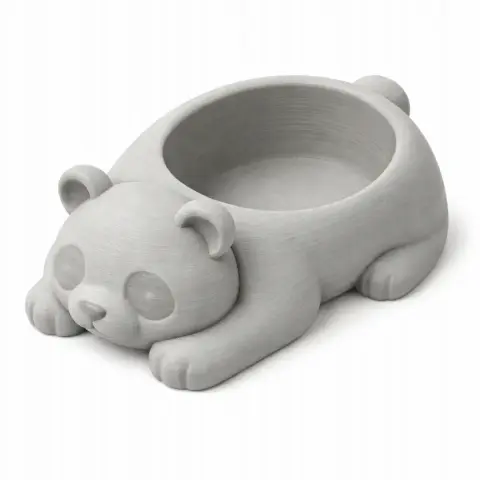 3D model of a cute panda-shaped bowl, designed as a wall hook accessory for 3D printing.