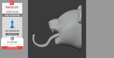 3D printed panda head wall hook with an open mouth and extended tongue for hanging items.