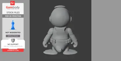 A 3D model of Donald Duck wearing stormtrooper armor, viewed from behind.