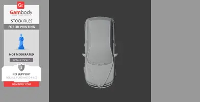 Top view of a 3D STL model of an Alfa Romeo 147 for 3D printing on a gray background.