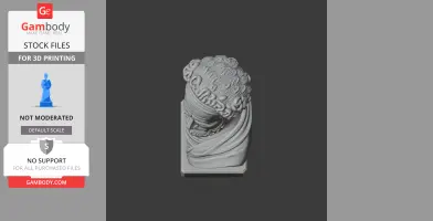 Detailed bust of a historical warrior with curly hair and draped clothing. 3D printable STL model.