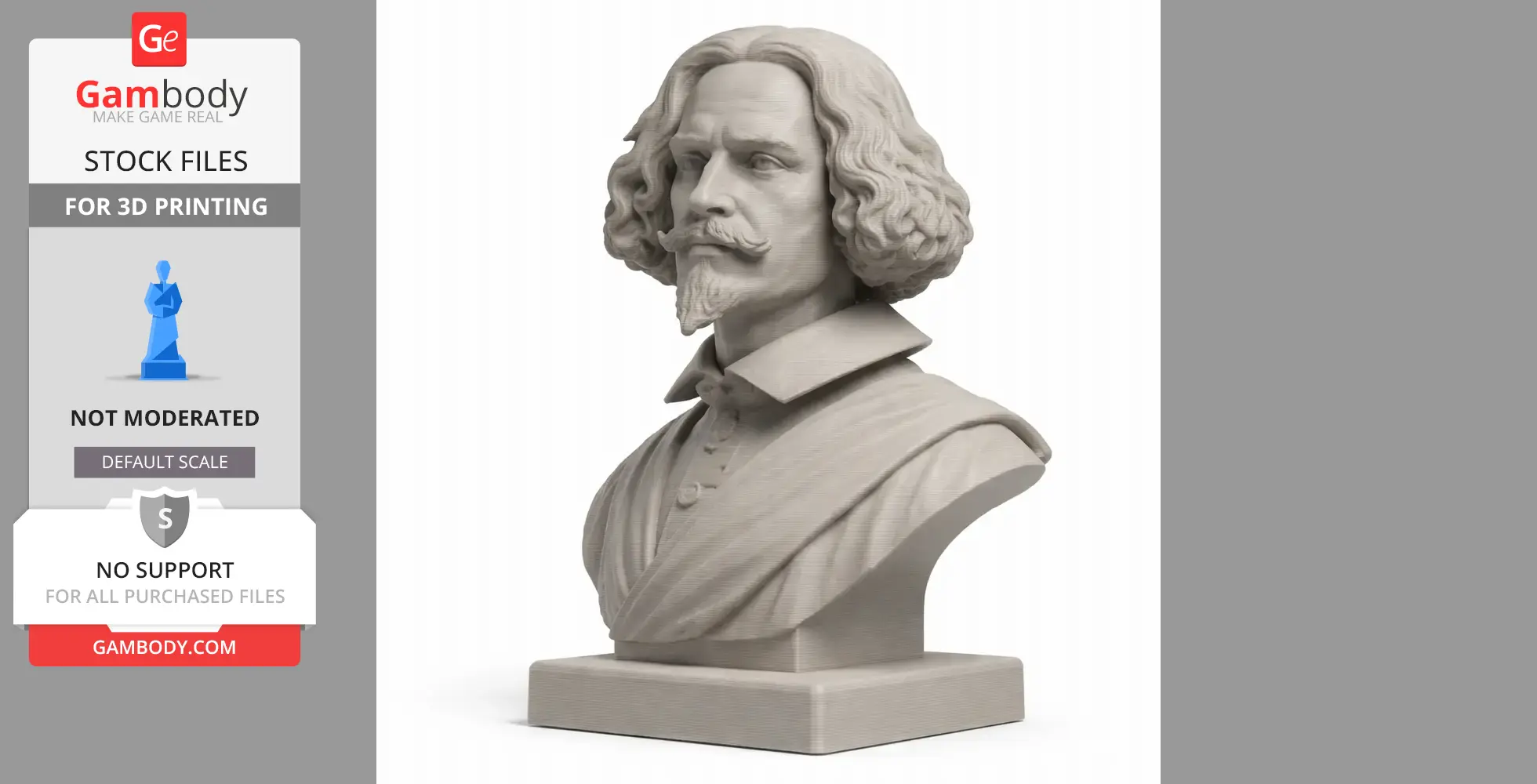 Diego Velazquez Bust - Historical Warrior STL