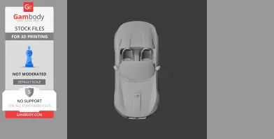 Top view of a 3D model of an Alfa Romeo 2uettottanta car designed for 3D printing.