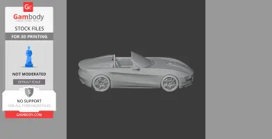 3D model of an Alfa Romeo 2uettottanta, a sleek convertible car design for 3D printing.