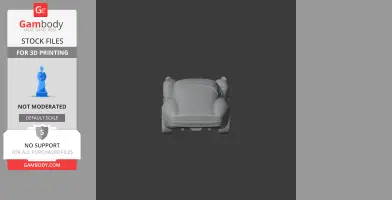 3D model of Alfa Romeo 33 Stradale car for printing, front view on a dark background.