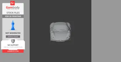 Top view of a 3D model of an Alfa Romeo 33 Stradale for 3D printing.