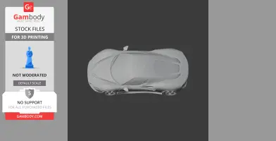 3D model of an Alfa Romeo 33 Stradale (2023) viewed from above, designed for 3D printing.