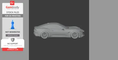 3D model of an Alfa Romeo 6C car for 3D printing, displayed in side view.