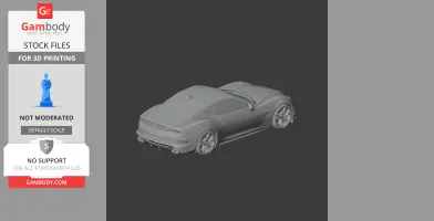 3D model of a sleek, modern sports car design, view from the rear side.