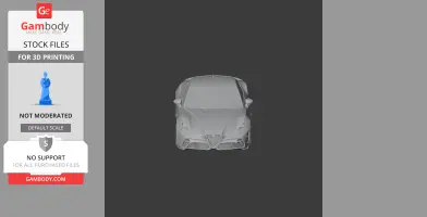 3D model of an Alfa Romeo 6C car, front view, designed for 3D printing.