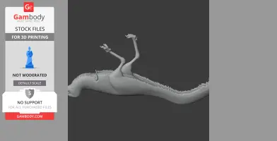 3D model of a Mononykus, a prehistoric creature, shown upside down with detailed limbs and tail.