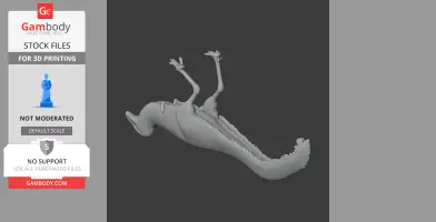 3D model of a Mononykus dinosaur with a long tail and raised legs, suitable for 3D printing.