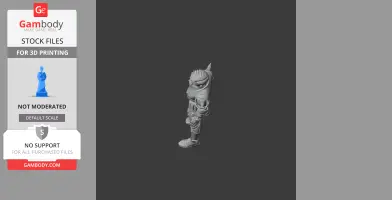 Apex Legends character figurine in armor, viewed from the side, STL file for 3D printing.