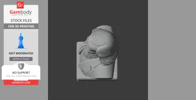 3D print-ready bust of Dmitri Mendeleev in historical warrior attire, viewed from above.