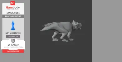 3D model of a Montanoceratops dinosaur, side view, suitable for 3D printing.