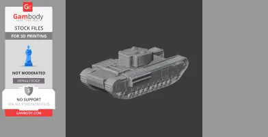 3D model of an A22 tank for printing, detailed with tracks and turret, from Gambody Stock.