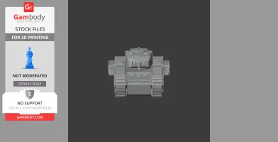 Gray 3D model of an A22 tank, front view, suitable for 3D printing.