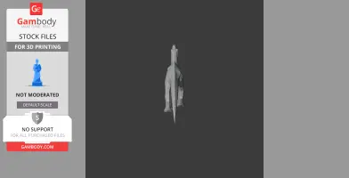 3D model of a Morelladon dinosaur from a top view, showcasing its elongated tail and body shape.