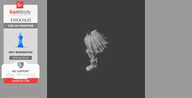 3D model of a character from Brawl Stars, with spiky hair and detailed clothing, viewed from above.