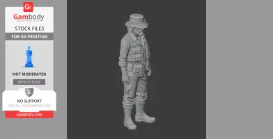 A detailed 3D model of an angler character from Terraria, dressed in fishing gear and hat, for 3D printing.