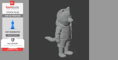 Cute dog figurine in a hoodie and shorts, designed for 3D printing from Undertale game.