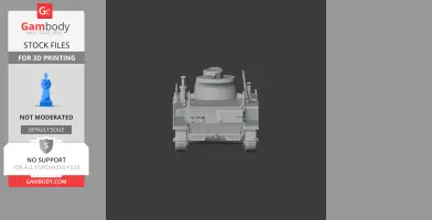 Gray 3D model of an A7 medium tank, shown from the front.