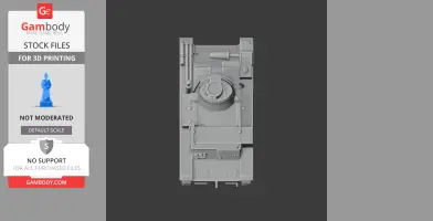 Top view of a 3D printable A7 medium tank model, showing turret and cannon details.