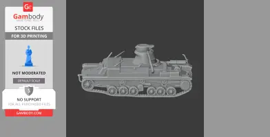3D model of an A7 medium tank with detailed tracks and turret for 3D printing.