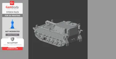 3D model of an Abbot artillery tank with detailed tracks and turret for 3D printing.